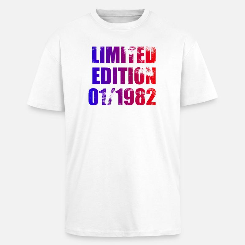 44e anniversaire Édition limitée 01/1982 - T-shirt unisexe oversize épais - blanc