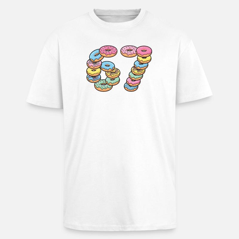 Pastel Donut Stack 67 Muster - Oversized Heavyweight Unisex T-Shirt - Weiß