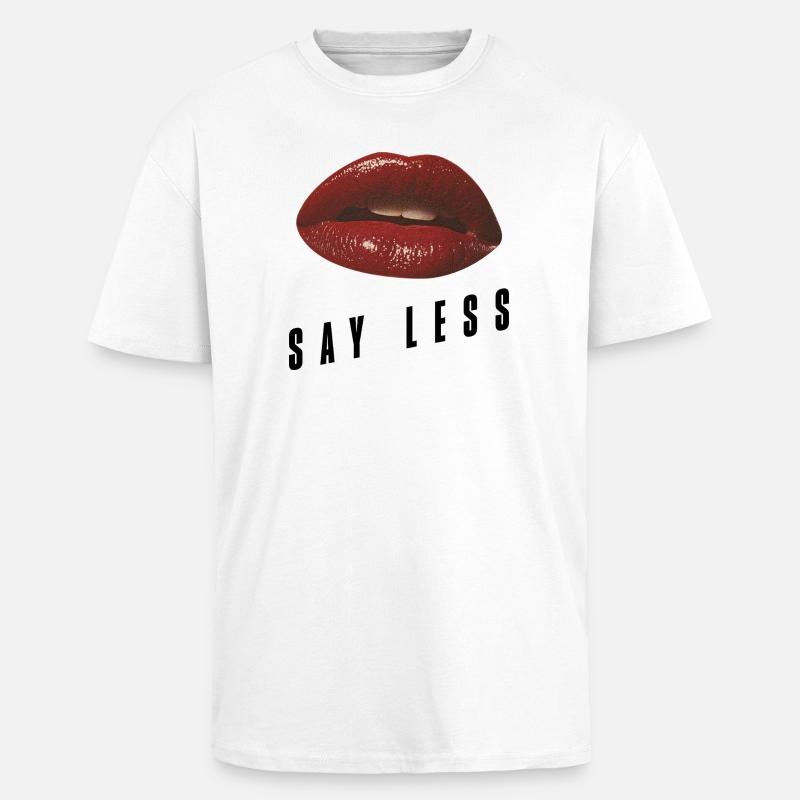 Red Lips Minimal – Bold Statement - Oversized Heavyweight Unisex T-Shirt - Weiß