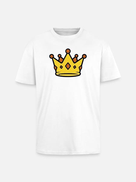 Golden King Crown Jewels Vector - Unisex Oversized Heavyweight T-shirt - white