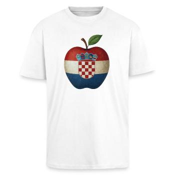 Kroatien - Oversized Heavyweight Unisex T-Shirt - Weiß - Vorne - Alina (178cm) & Michal (187cm)