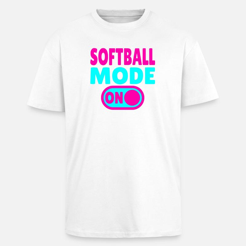 Mode softball activé - T-shirt unisexe oversize épais - blanc