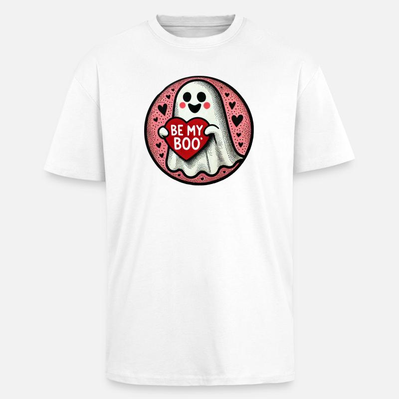 Sei mein Boo Ghost Heart - Oversized Heavyweight Unisex T-Shirt - Weiß
