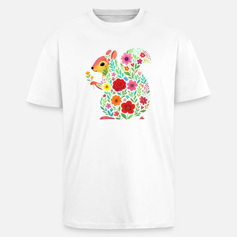 Eichhörnchen - Oversized Heavyweight Unisex T-Shirt - Weiß
