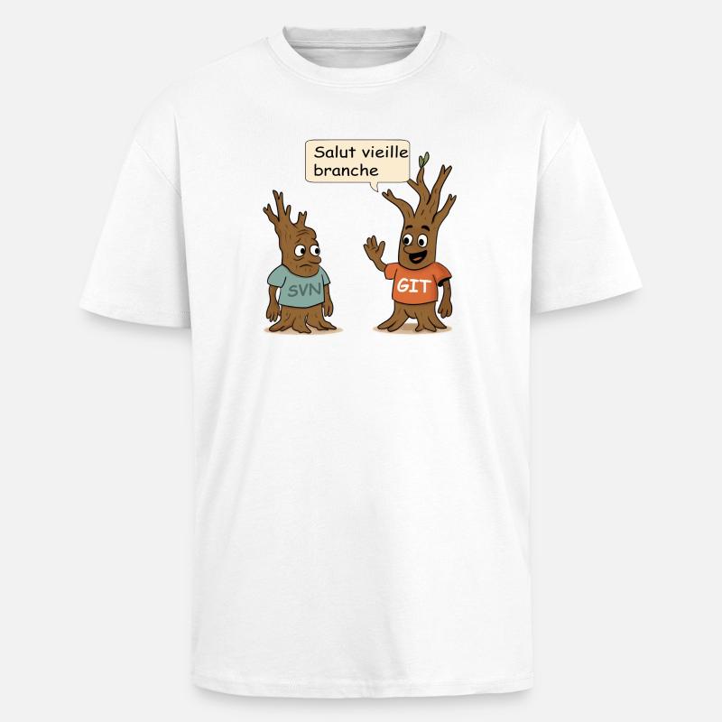 SVN Git developer humor t-shirt - Unisex Oversized Heavyweight T-shirt - white