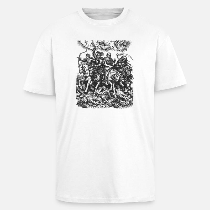 Vier Reiter der Apokalypse - Oversized Heavyweight Unisex T-Shirt - Weiß