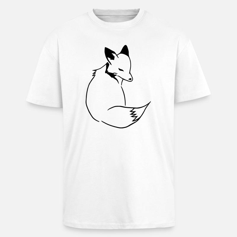 Fuchs Comic: Schlau, Foxy & Manga Style - Oversized Heavyweight Unisex T-Shirt - Weiß