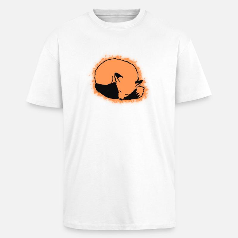Fuchs schlafend: Niedlich, Kawaii & Comic Stil - Oversized Heavyweight Unisex T-Shirt - Weiß