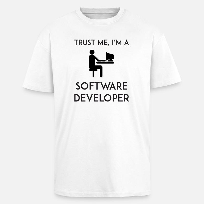 Vertrau mir, ich bin Softwareentwickler - Oversized Heavyweight Unisex T-Shirt - Weiß