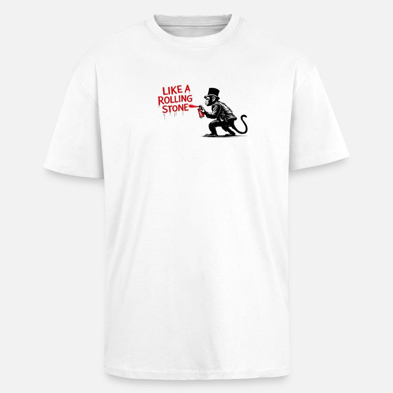 Wie ein Rolling Stone Monkey - Oversized Heavyweight Unisex T-Shirt - Weiß