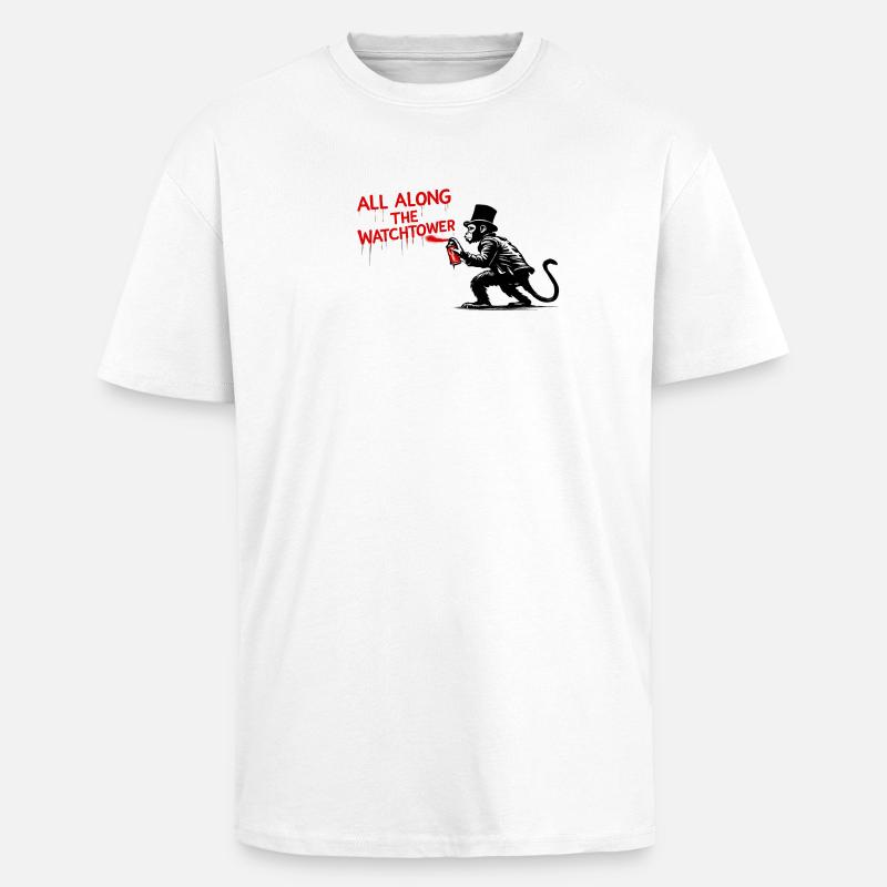 Spray monkey in graffiti style - Unisex Oversized Heavyweight T-shirt - white