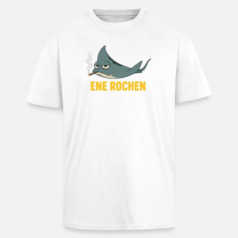ENE ROCHEN Meme Raucher Spruch Zigaretten - Oversized Heavyweight Unisex T-Shirt - Weiß