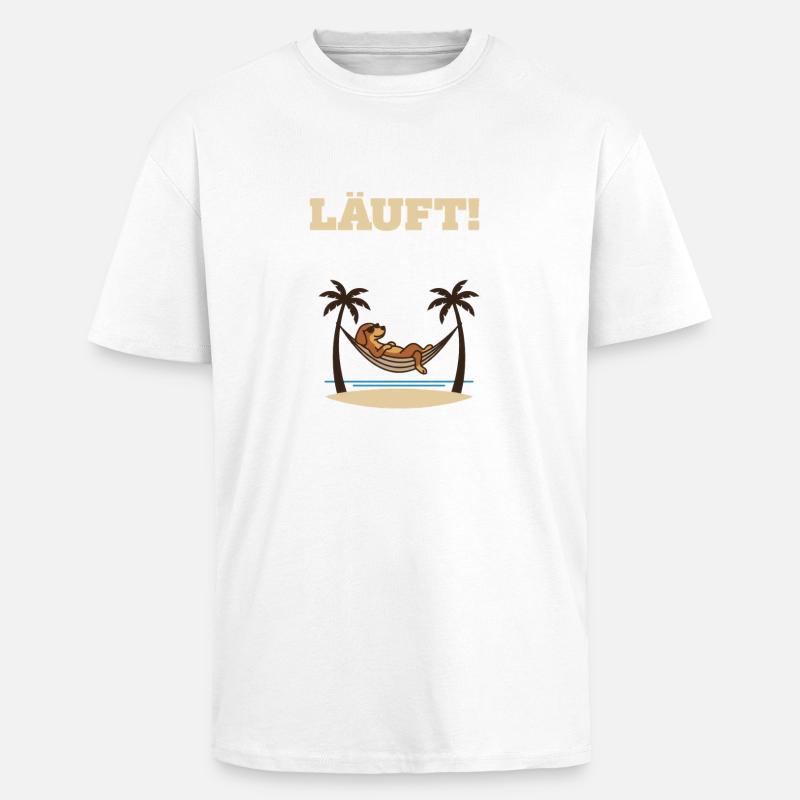 Course – Chien dans le hamac - T-shirt unisexe oversize épais - blanc