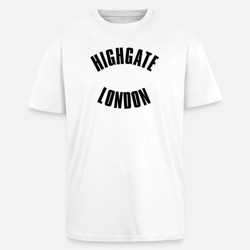 Night Gate Londons Emblem - Oversized Heavyweight Unisex T-Shirt - Weiß
