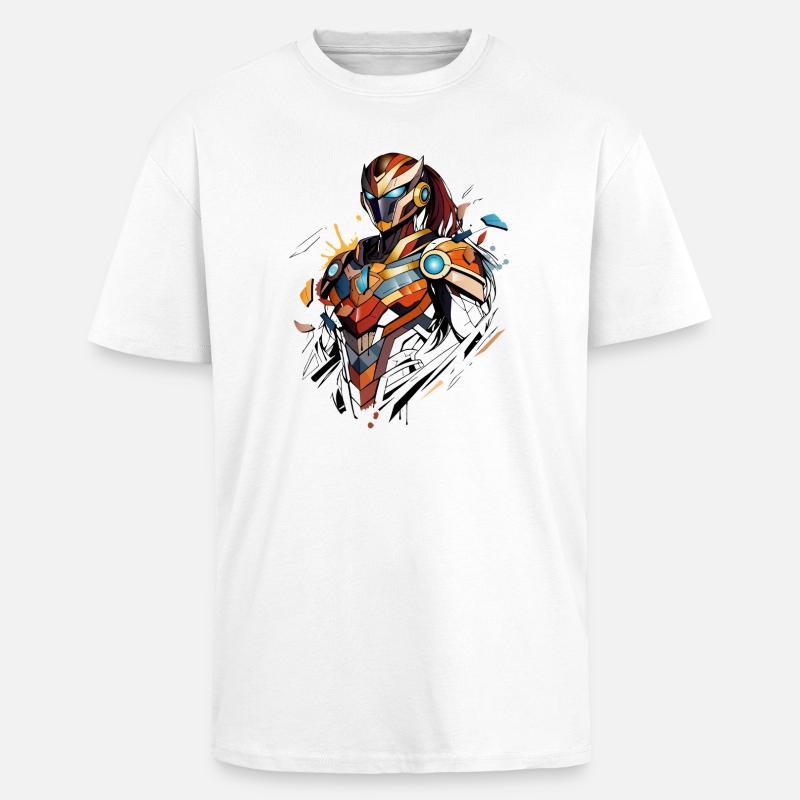 Futuristische Sci-Fi Heldin im Comic-Stil - Oversized Heavyweight Unisex T-Shirt - Weiß
