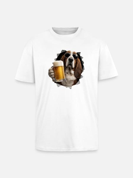 Basset Hound bier - Oversized Heavyweight Unisex T-Shirt - Weiß