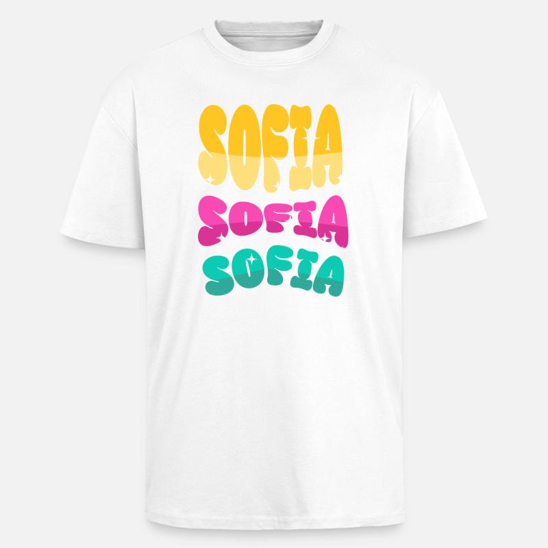 Sofia Name - Unisex Oversized Heavyweight T-shirt - white