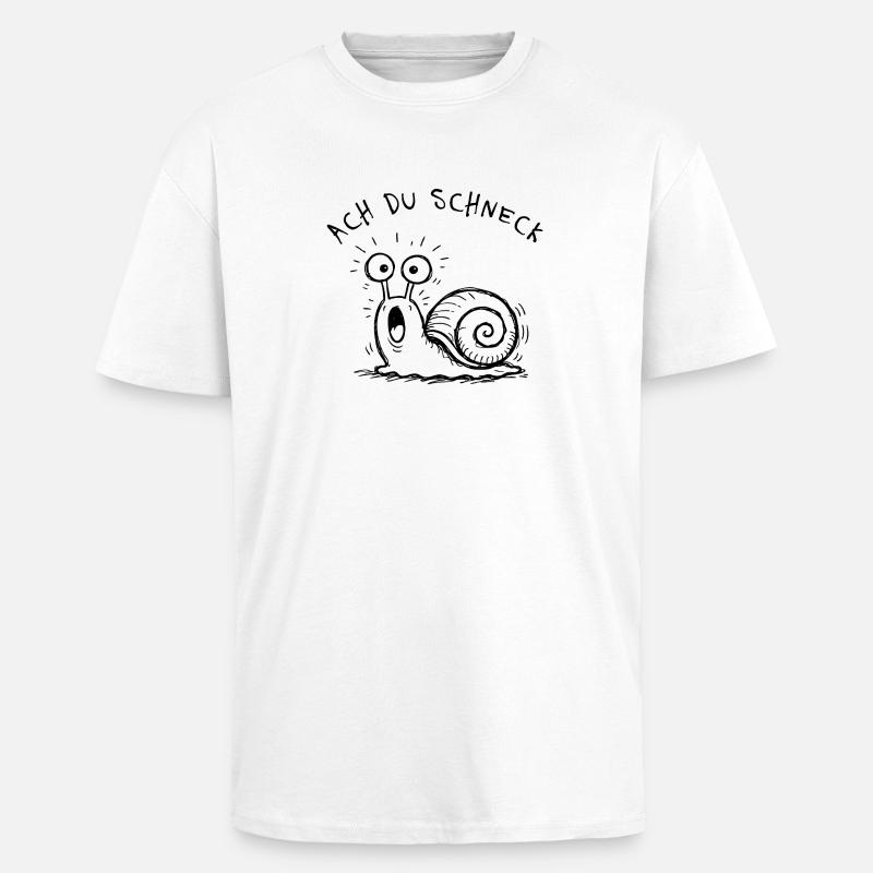 Ach Du Schneck Lustiger Spruch Doodle - Oversized Heavyweight Unisex T-Shirt - Weiß