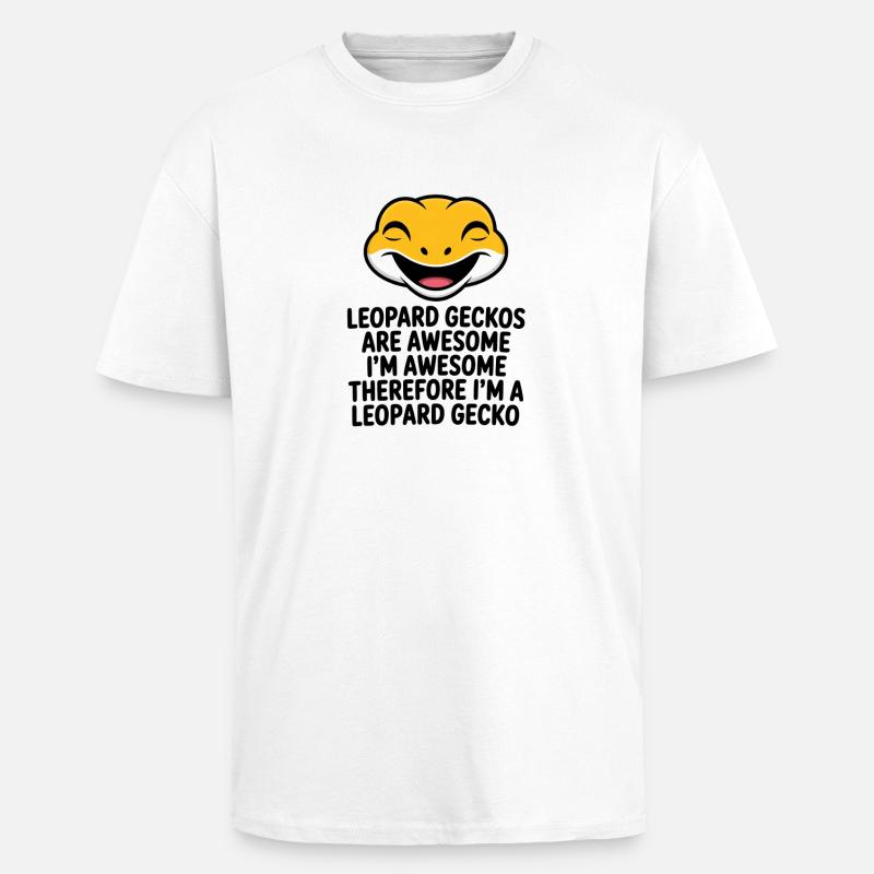 Illustrations du rire du gecko léopard - T-shirt unisexe oversize épais - blanc