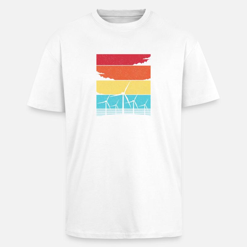 Énergie éolienne Éolienne Éolienne - T-shirt unisexe oversize épais - blanc