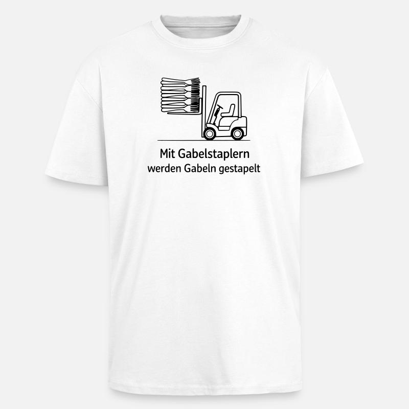 gabelstapler wortwitz gabel stapeln - Oversized Heavyweight Unisex T-Shirt - Weiß