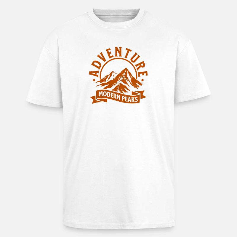 Moderne Bergabenteuer Peaks - Oversized Heavyweight Unisex T-Shirt - Weiß