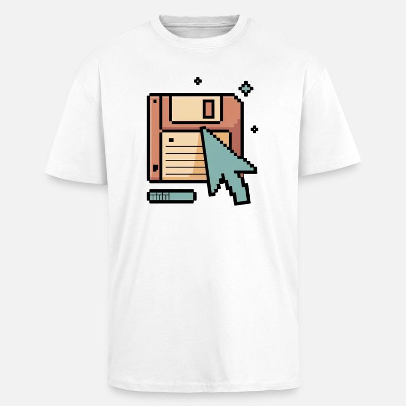 Floppy Disk Retro Internet - Unisex Oversized Heavyweight T-shirt - white