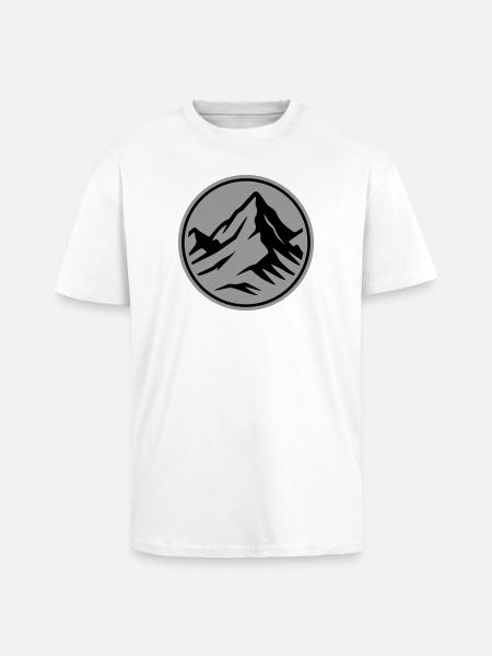 Mountain icon summit - Unisex Oversized Heavyweight T-shirt - white