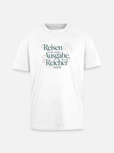 Travel Makes You Richer – Quote Design - Unisex Oversized Heavyweight T-shirt - white