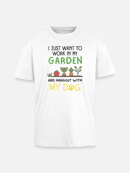 Gartenhundebesitzer Mama Papa Haustiereltern - Oversized Heavyweight Unisex T-Shirt - Weiß