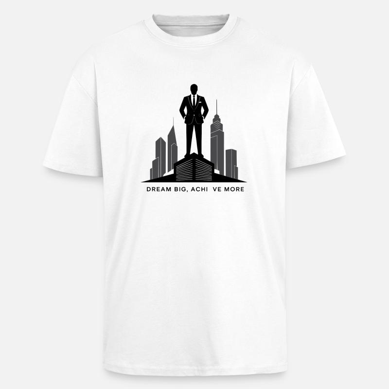 Executive Skyline Ambition Silhouette - Unisex Oversized Heavyweight T-shirt - white