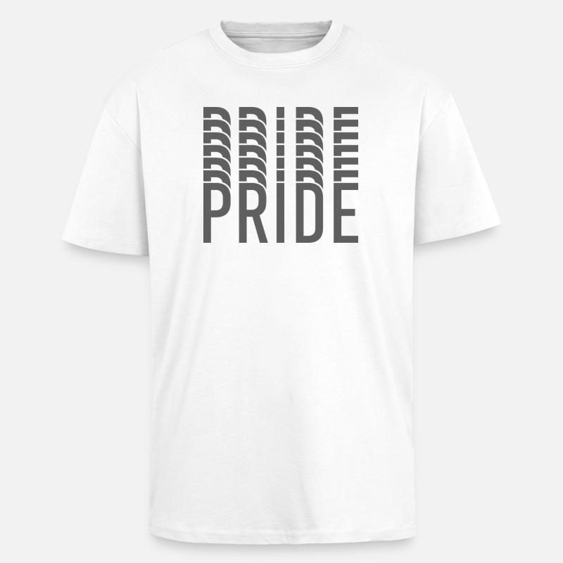 Monogramme Pride en nuances de gris - T-shirt unisexe oversize épais - blanc