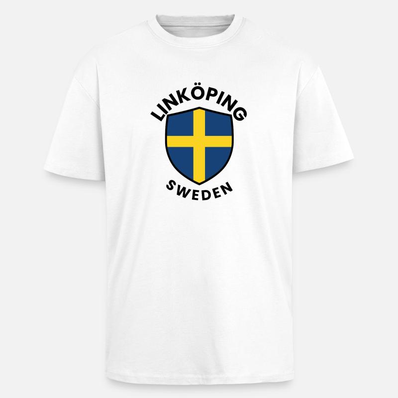 Bouclier de LÄNKÖPING, Suède - T-shirt unisexe oversize épais - blanc
