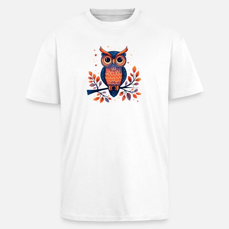 Wald Eulenzauber - Oversized Heavyweight Unisex T-Shirt - Weiß