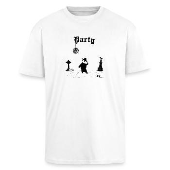 Like It's 1347 Tee - Oversized Heavyweight Unisex T-Shirt - Weiß - Vorne - Alina (178cm) & Michal (187cm)