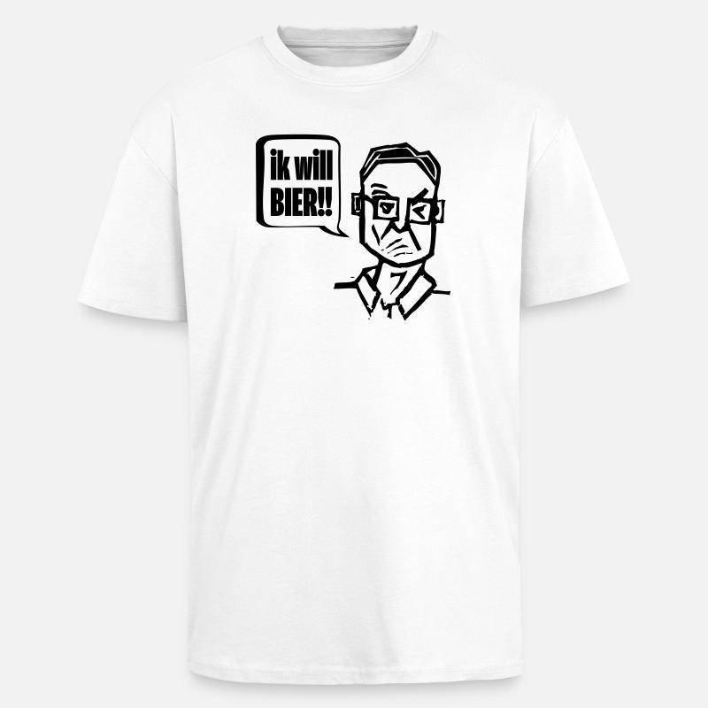 Der Kiecker will Pils - Oversized Heavyweight Unisex T-Shirt - Weiß