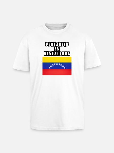 Venezuela Flag Arc of Stars - Unisex Oversized Heavyweight T-shirt - white