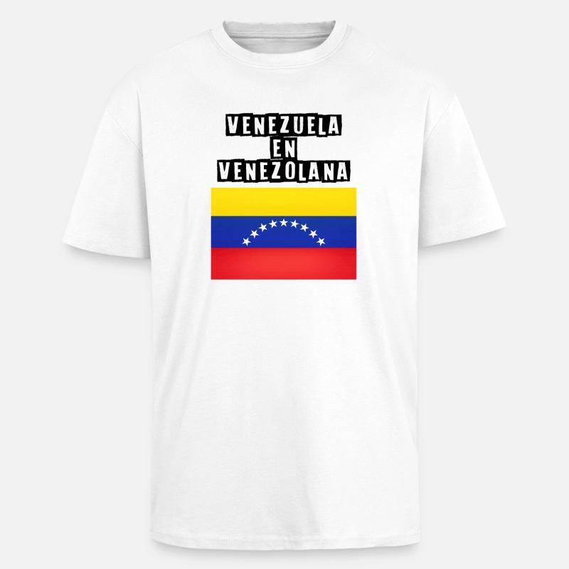 Venezuelas Flaggenbogen der Sterne - Oversized Heavyweight Unisex T-Shirt - Weiß