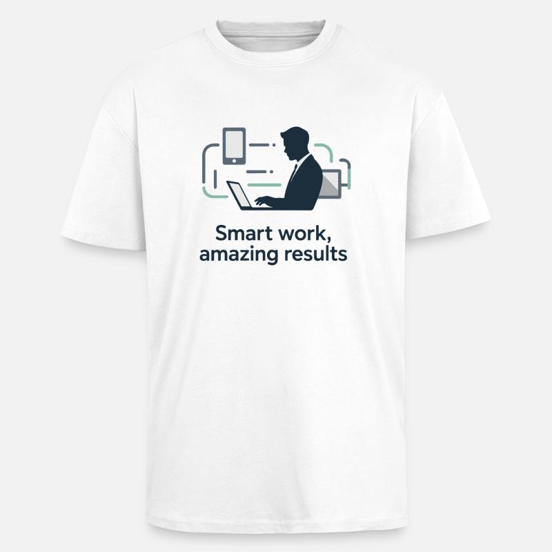 Smart Work Tech Silhouette - Unisex Oversized Heavyweight T-shirt - white