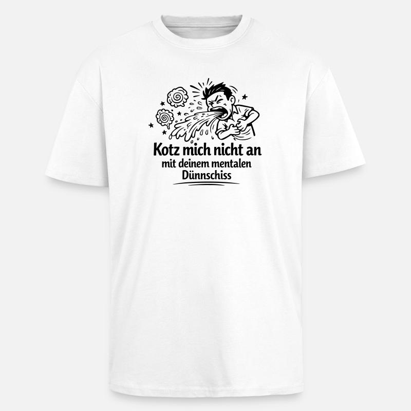Mental thin shit vomiting - Unisex Oversized Heavyweight T-shirt - white