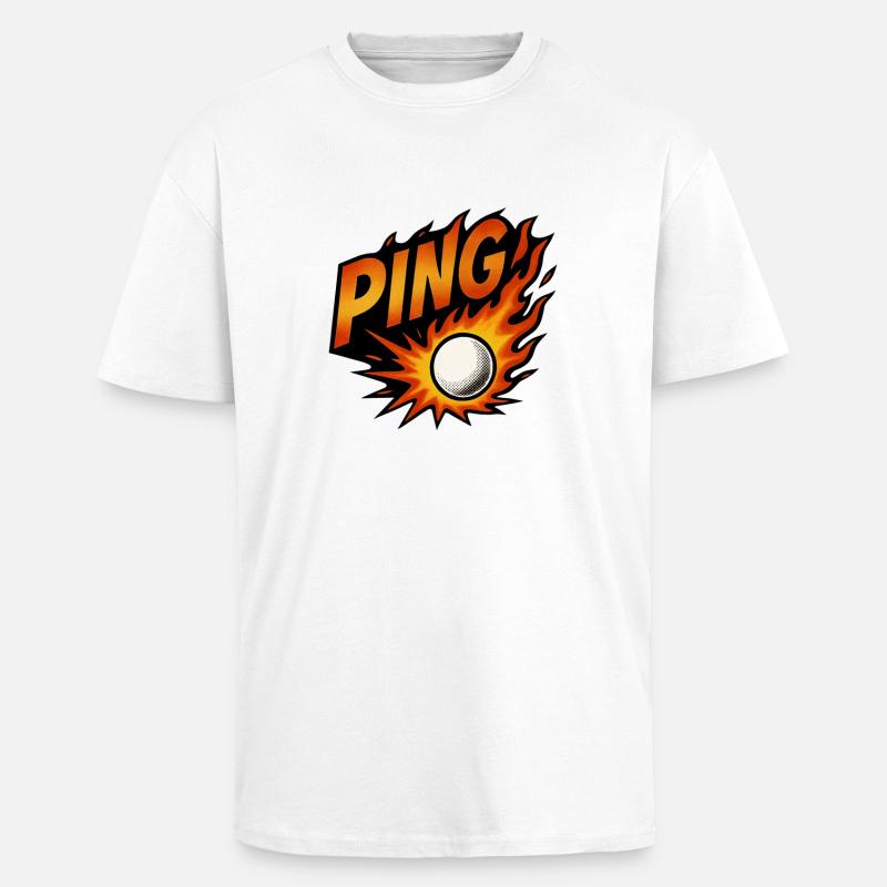 Ping Pong - Tennis de Table - T-shirt unisexe oversize épais - blanc