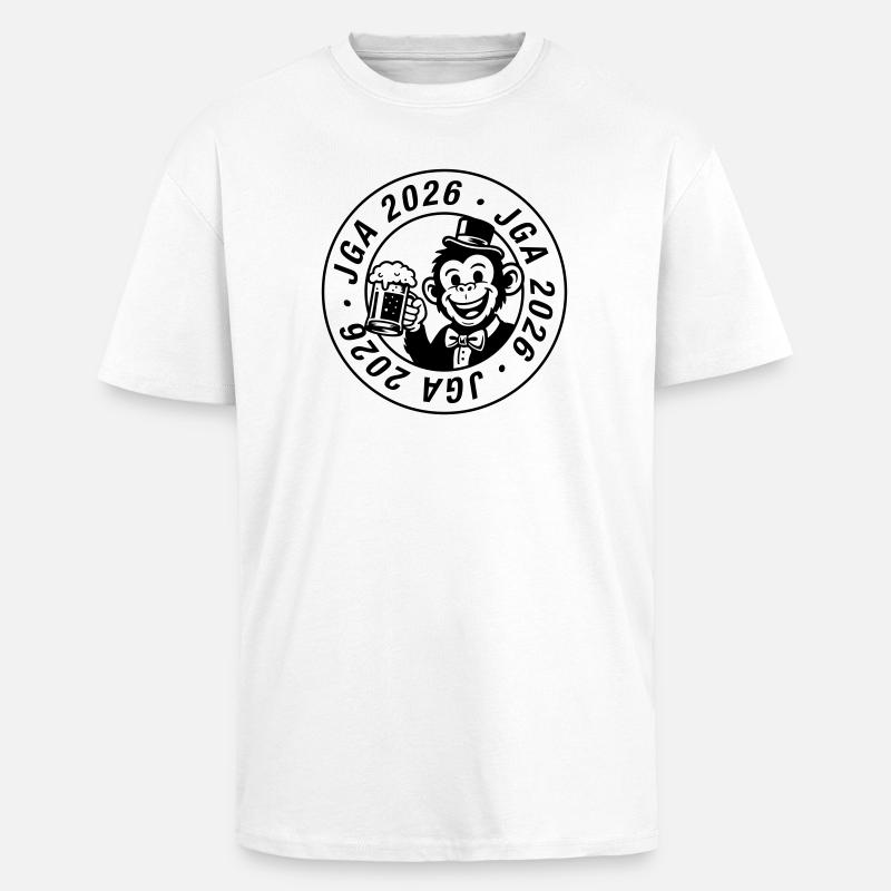 Junggesellenabschied 2026 Jga Affe - Oversized Heavyweight Unisex T-Shirt - Weiß