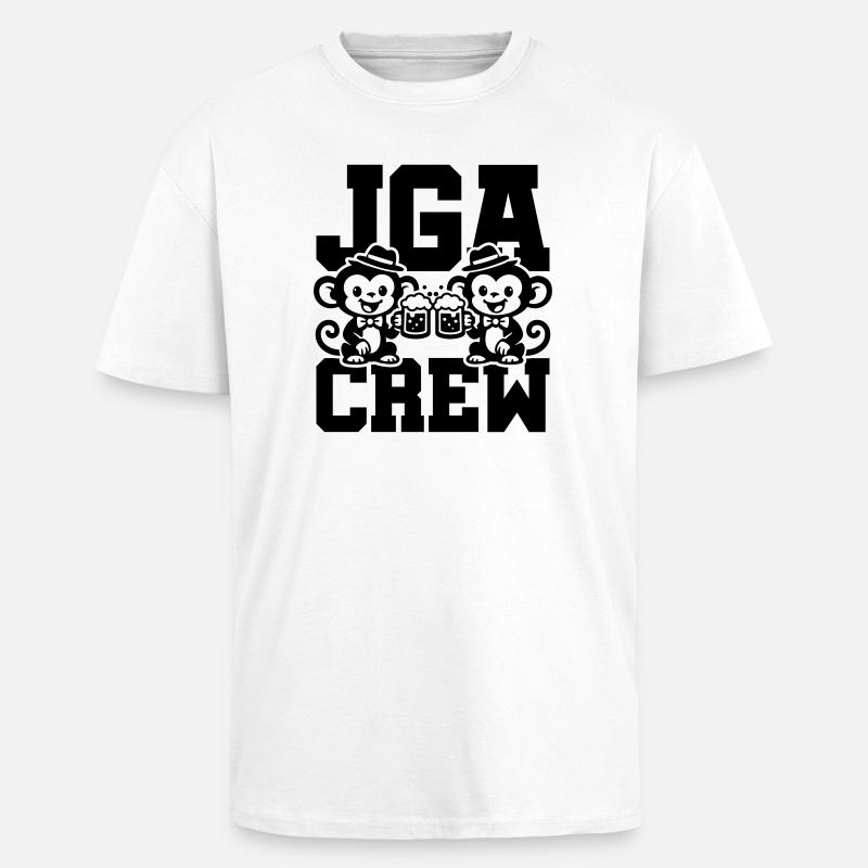 Jga Crew Junggesellenabschied Affe - Oversized Heavyweight Unisex T-Shirt - Weiß