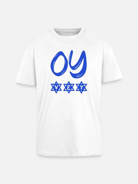 OY VEY sjove jiddisch og jødiske ordsprog David Star - Unisex oversized heavyweight t-shirt - hvid