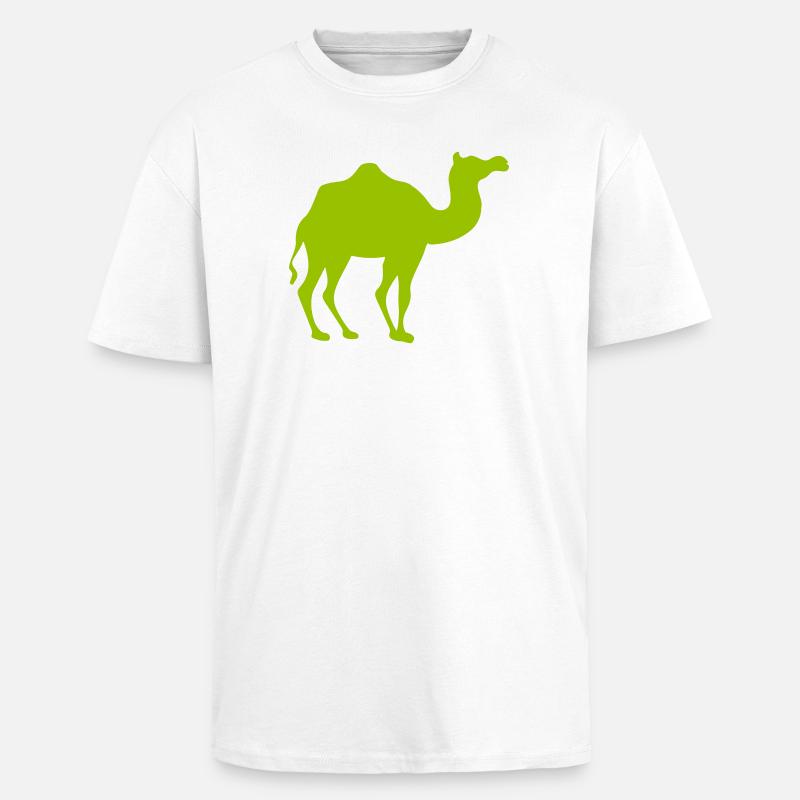 Leuchtendes Kamel Silhouette - Oversized Heavyweight Unisex T-Shirt - Weiß