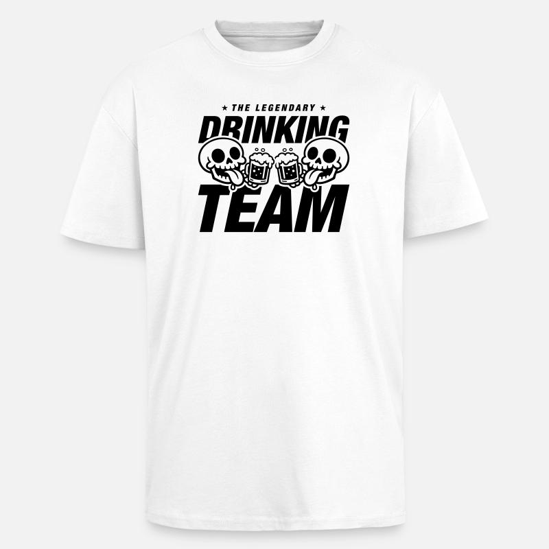 Drinking Team Skelett Bier - Oversized Heavyweight Unisex T-Shirt - Weiß