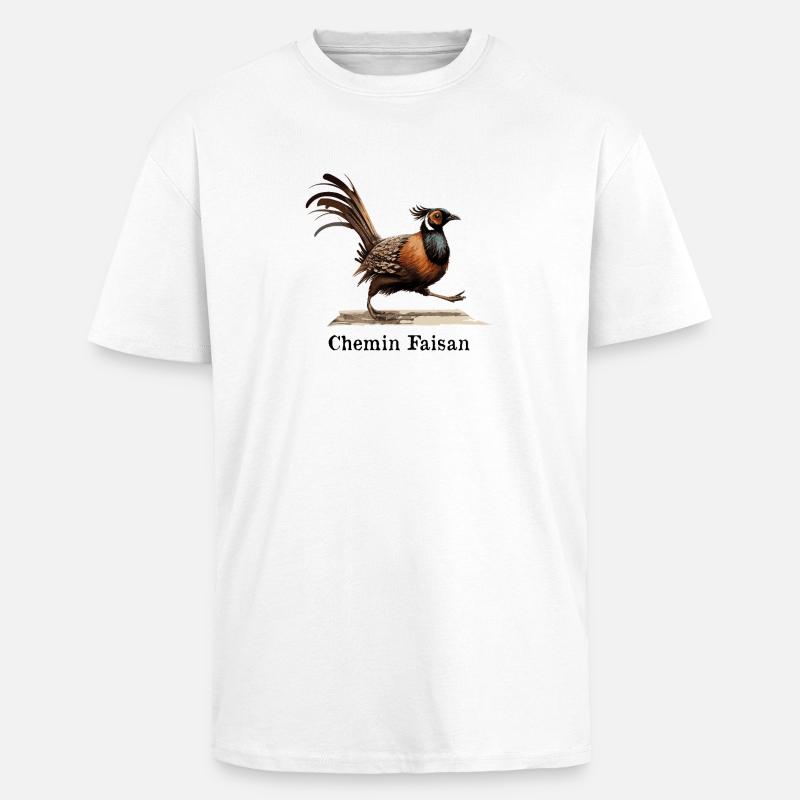 PHEASANT PATH! - Unisex Oversized Heavyweight T-shirt - white