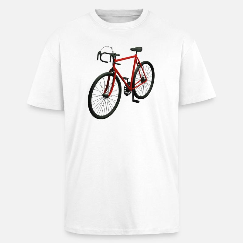 Vélo de route rétro - T-shirt unisexe oversize épais - blanc