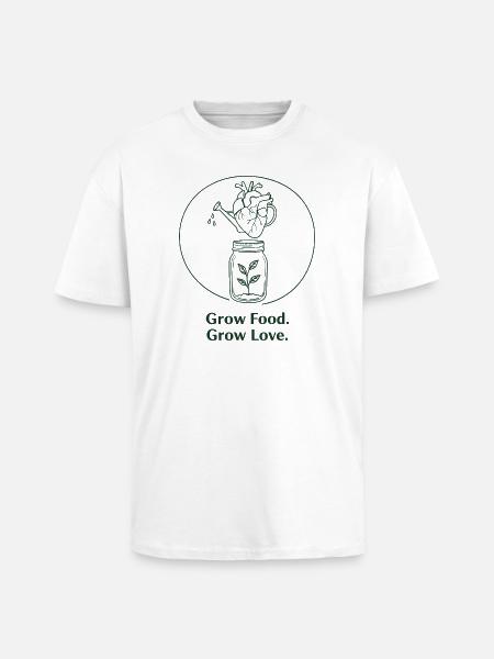 Ekologisk trädgårdsodling, hållbart jordbruk - Unisex oversized t-shirt i kraftig kvalitet - vit