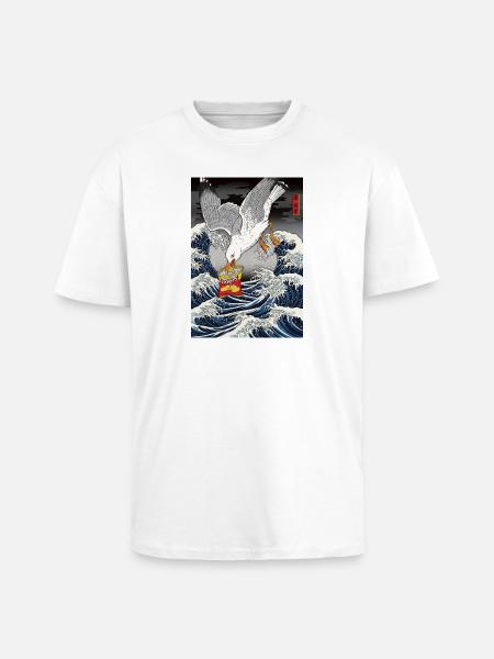 Seagulls Steals Chips Funny - Unisex Oversized Heavyweight T-shirt - white